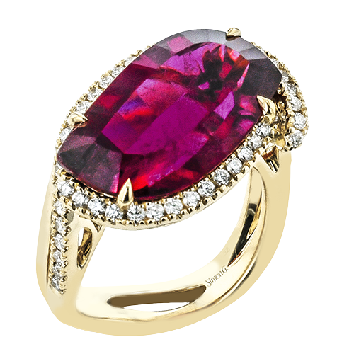 Color Ring in 18k Gold with Diamonds