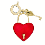 Heart Lock Charm in 14k Gold