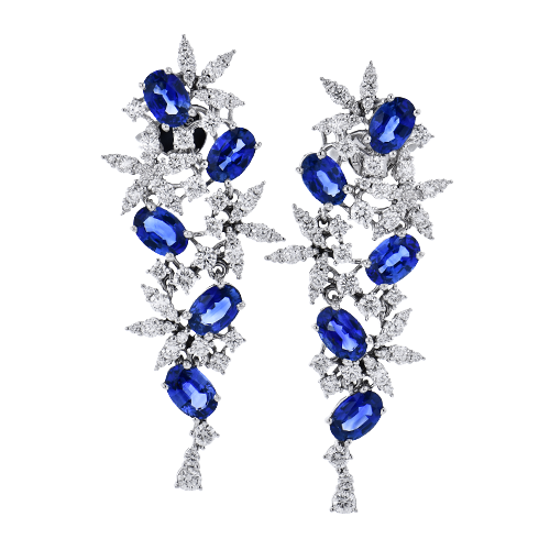 Color Earring in 18k Gold with Diamonds