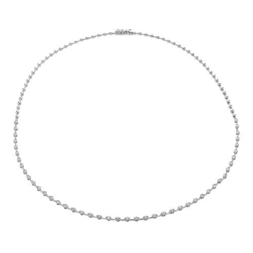 Classic Diamond Tennis Necklace in 18k Gold