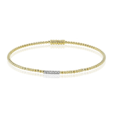 Beaded Bangle in 18k Gold with Diamonds