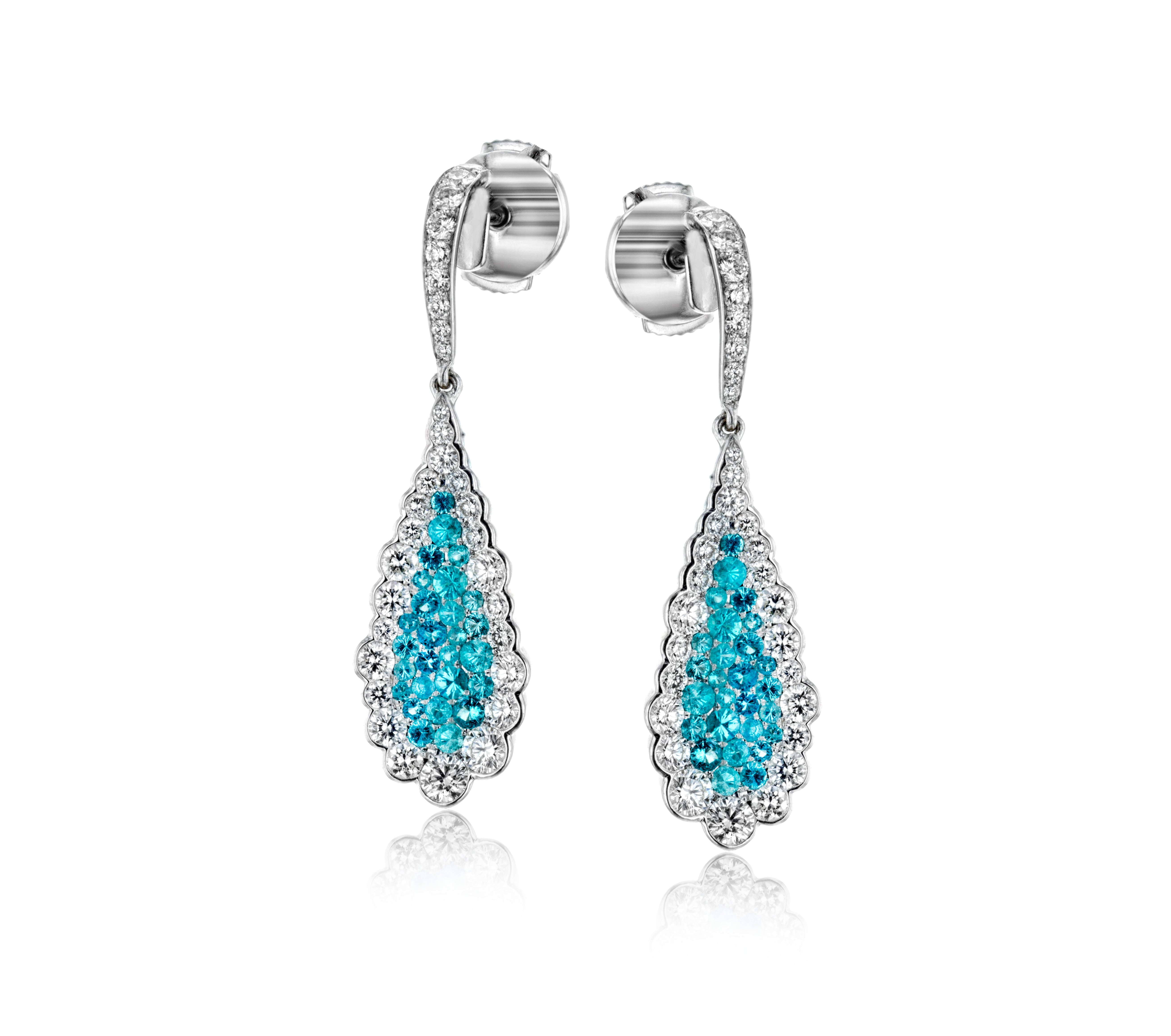Diamond & Paraiba Drop Earrings