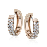 Simon-set Huggie Hoop Earrings in 18k Gold with Diamonds