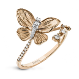 Monarch Butterfly Ring In 18k Gold With Diamonds