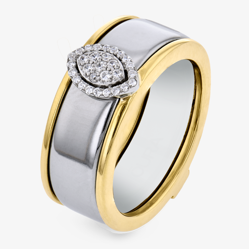 Marquise Diamond Cluster Smart Ring Jacket in 14k Gold