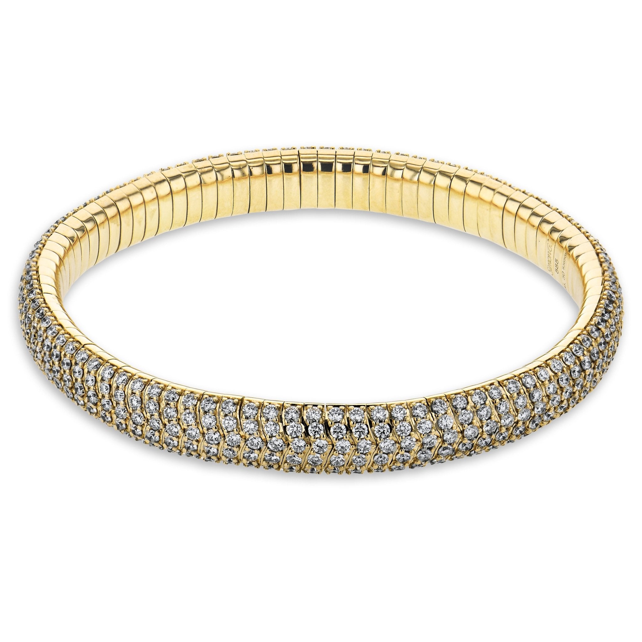 Bangle in 14k Gold with Diamonds - Simon G. Jewelry