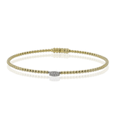 Beaded Bangle in 18k Gold with Diamonds - Simon G. Jewelry