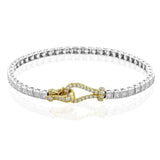 Buckle Bracelet in 18k Gold with Diamonds - Simon G. Jewelry
