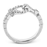 Buckle Fashion Ring in 18k Gold with Diamonds - Simon G. Jewelry