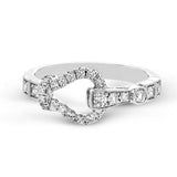 Buckle Fashion Ring in 18k Gold with Diamonds - Simon G. Jewelry