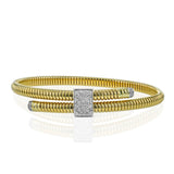 Cable Bangle in 18k Gold with Diamonds - Simon G. Jewelry