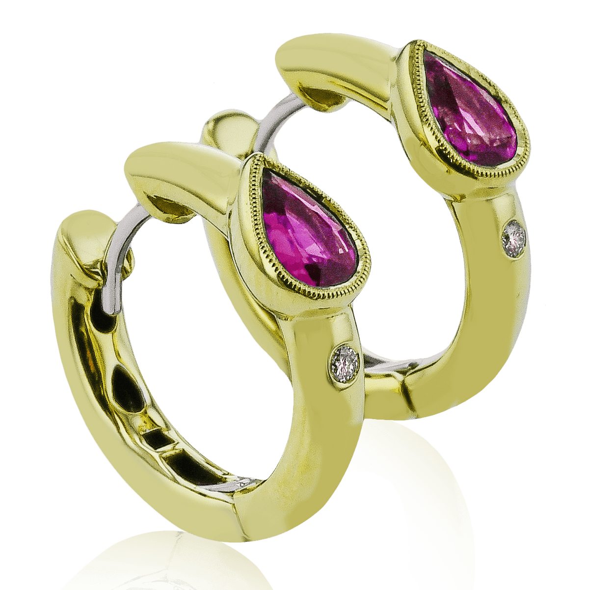 Color Gemstone Earrings in 18k Gold with Diamonds - Simon G. Jewelry