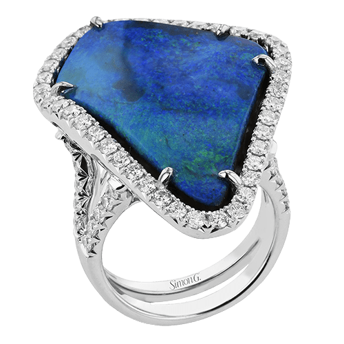 Color Ring in 18k Gold with Diamonds - Simon G. Jewelry