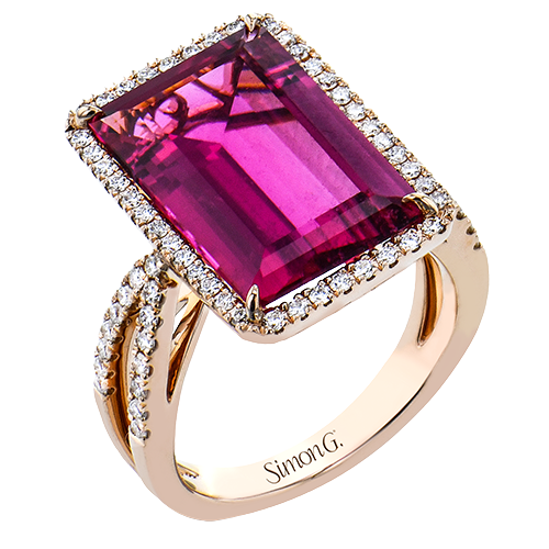 Color Ring in 18k Gold with Diamonds - Simon G. Jewelry
