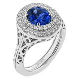 Color Ring In 18k Gold With Diamonds - Simon G. Jewelry