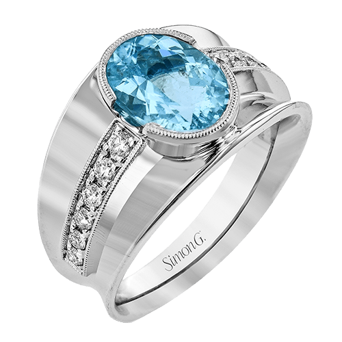 Color Ring in 18k Gold with Diamonds - Simon G. Jewelry