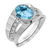 Color Ring in 18k Gold with Diamonds - Simon G. Jewelry