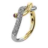 Color Ring in 18k Gold with Diamonds - Simon G. Jewelry