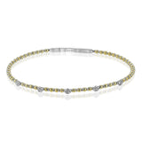 Diamond Station Bangle in 18k Gold with Diamonds - Simon G. Jewelry