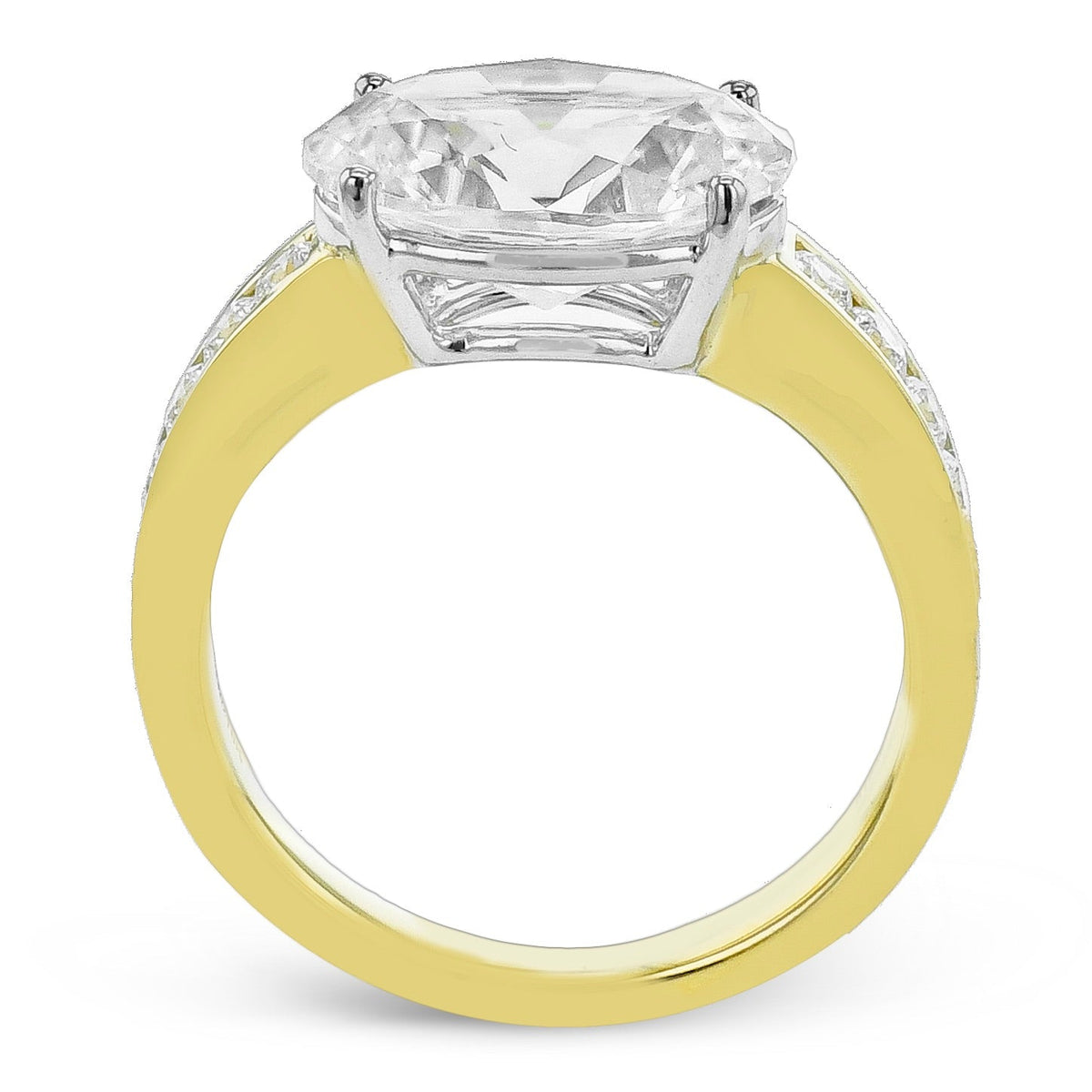 East-West Oval-cut Diamond Engagement Ring in 18k Gold - Simon G. Jewelry