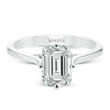 Emerald - Cut Hidden Halo Engagement Ring In 18k Gold With Diamonds - Simon G. Jewelry