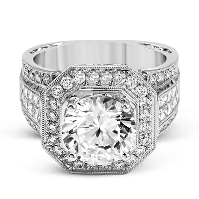 Engagement Ring in 18k Gold with Diamonds - Simon G. Jewelry
