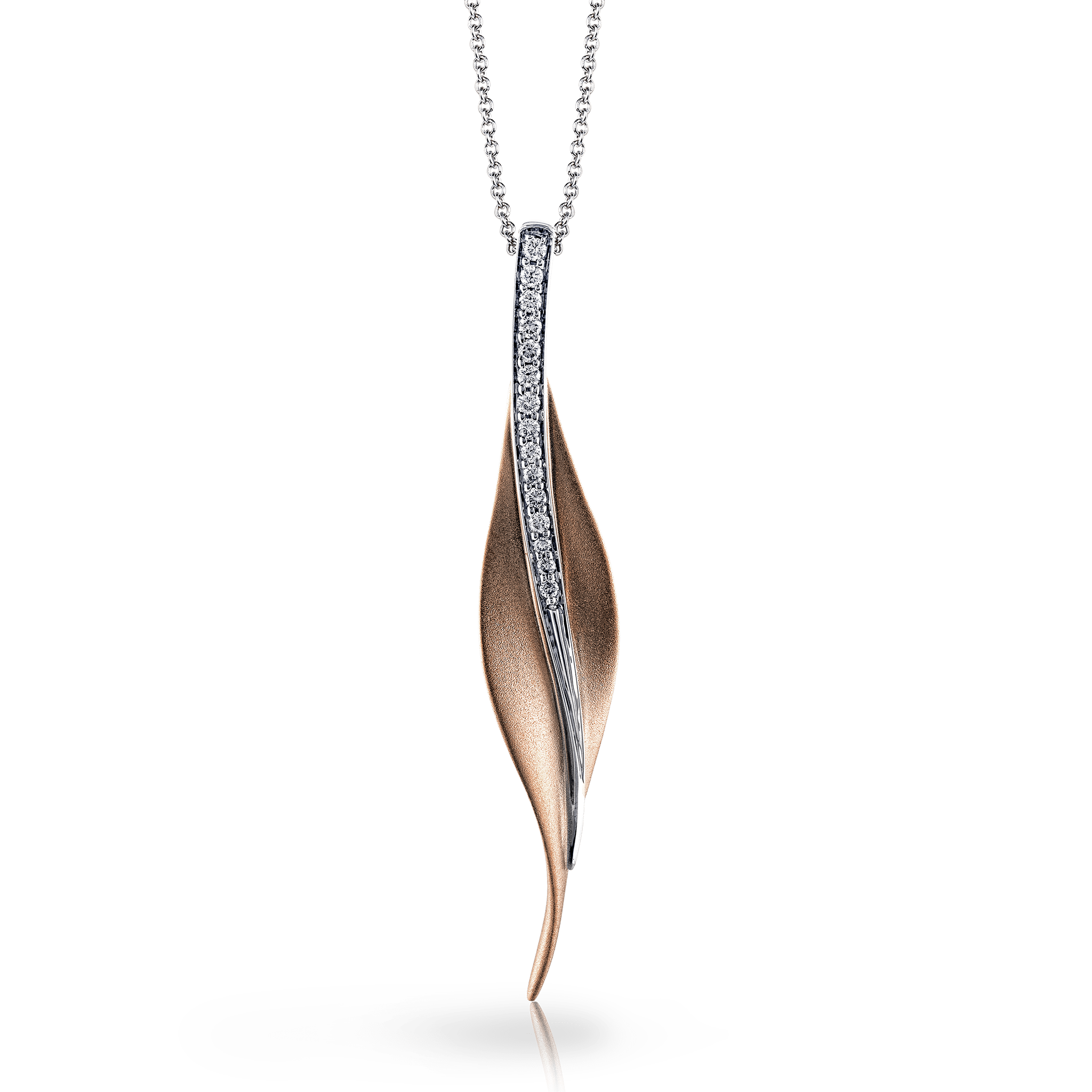 Fallen Leaves Pendant Necklace in 18k Gold with Diamonds - Simon G. Jewelry