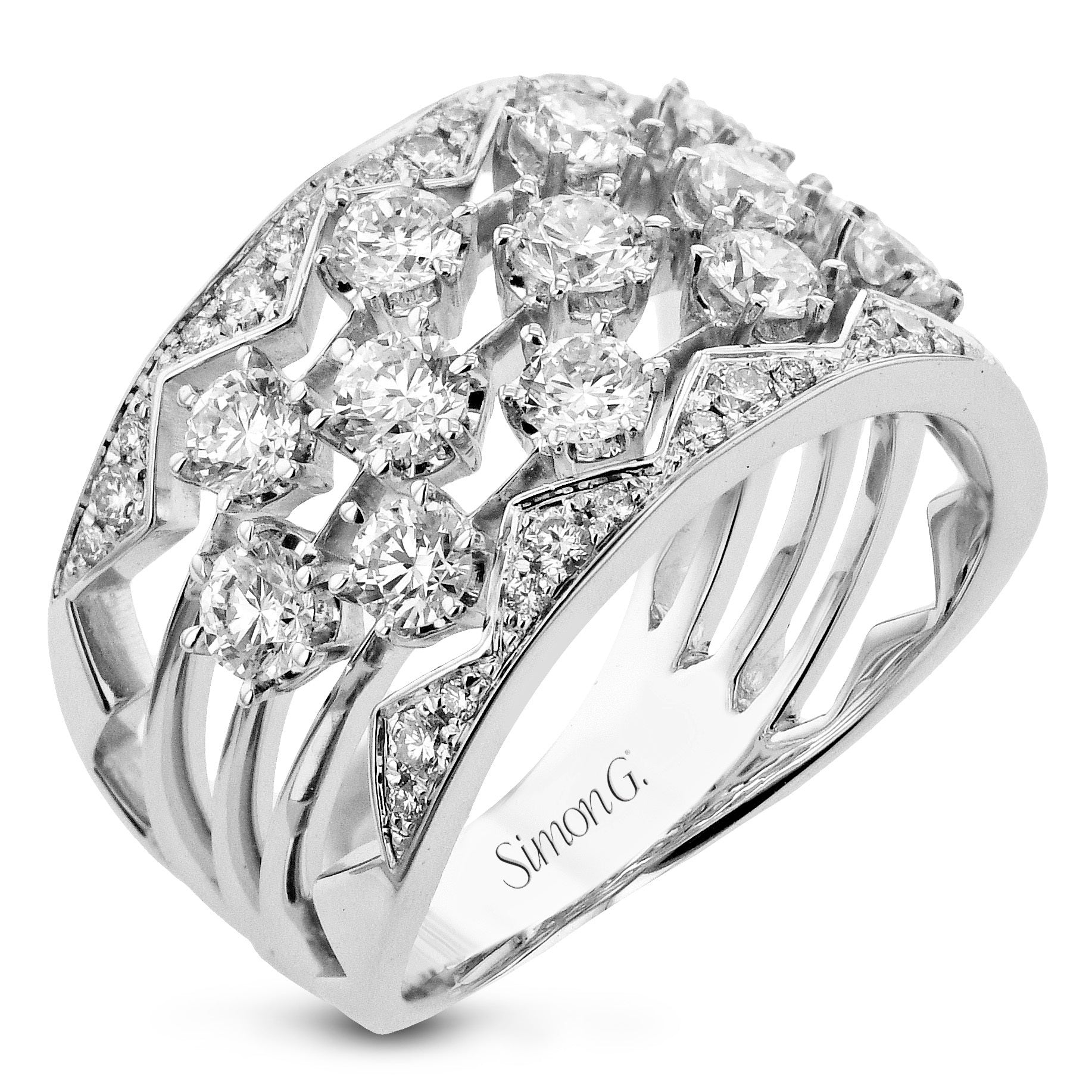 Fashion Ring in 18k Gold with Diamonds – Simon Jewelry