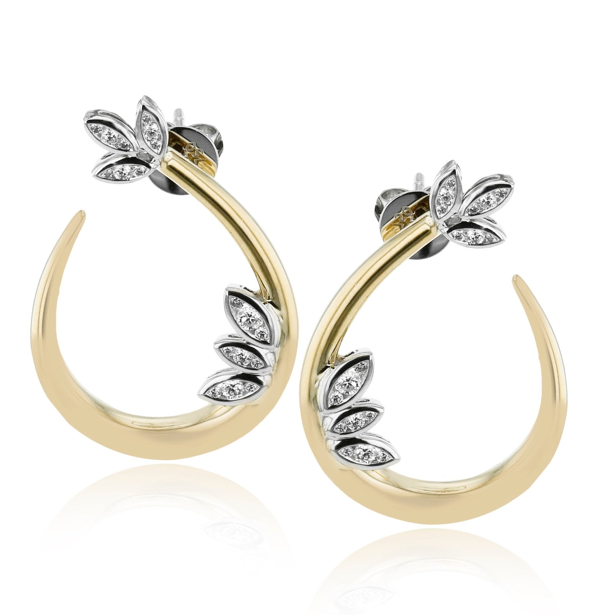 Floral Diamond Earrings in 18k Gold - Simon G. Jewelry