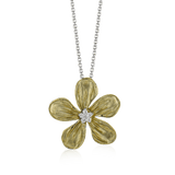 Flower Pendant Necklace in 18k Gold with Diamonds - Simon G. Jewelry