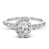 Halo Engagement Ring in 18K Gold with Diamonds - Simon G. Jewelry