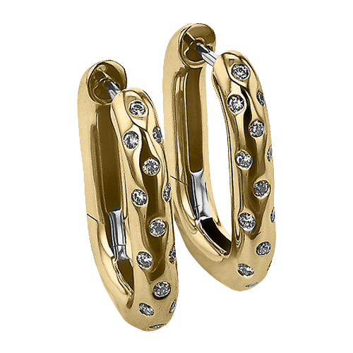 Hoop Earring in 18k Gold with Diamonds - Simon G. Jewelry