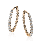 Hoop Earrings in 18k Gold with Diamonds - Simon G. Jewelry