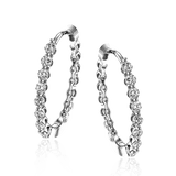 Hoop Earrings in 18k Gold with Diamonds - Simon G. Jewelry