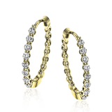 Hoop Earrings in 18k Gold with Diamonds - Simon G. Jewelry