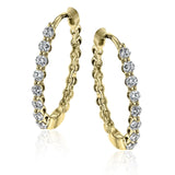 Hoop Earrings in 18k Gold with Diamonds - Simon G. Jewelry