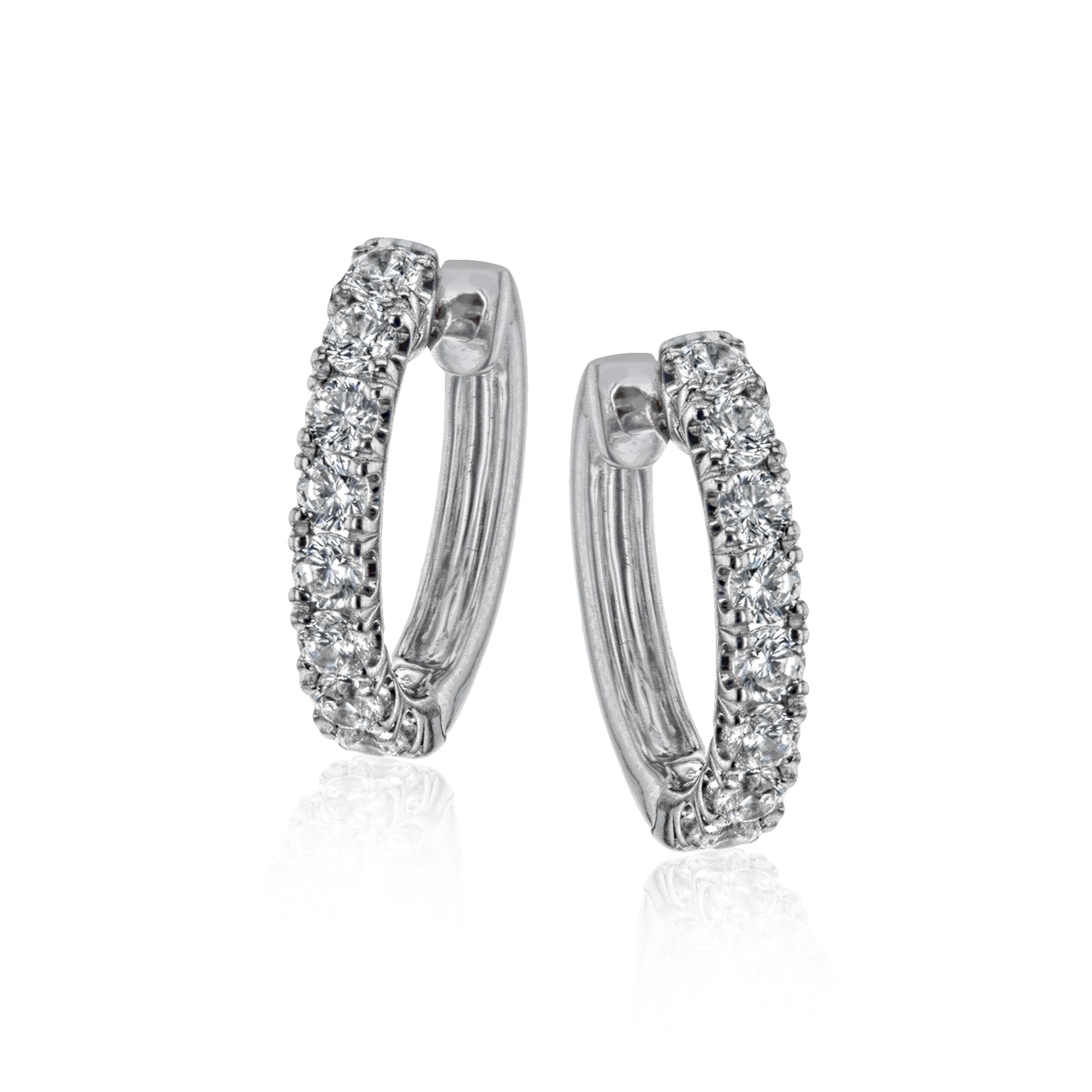 Hoop Earrings in 18k Gold with Diamonds - Simon G. Jewelry
