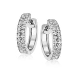 Huggie Hoop Earrings in 18k Gold with Diamonds - Simon G. Jewelry