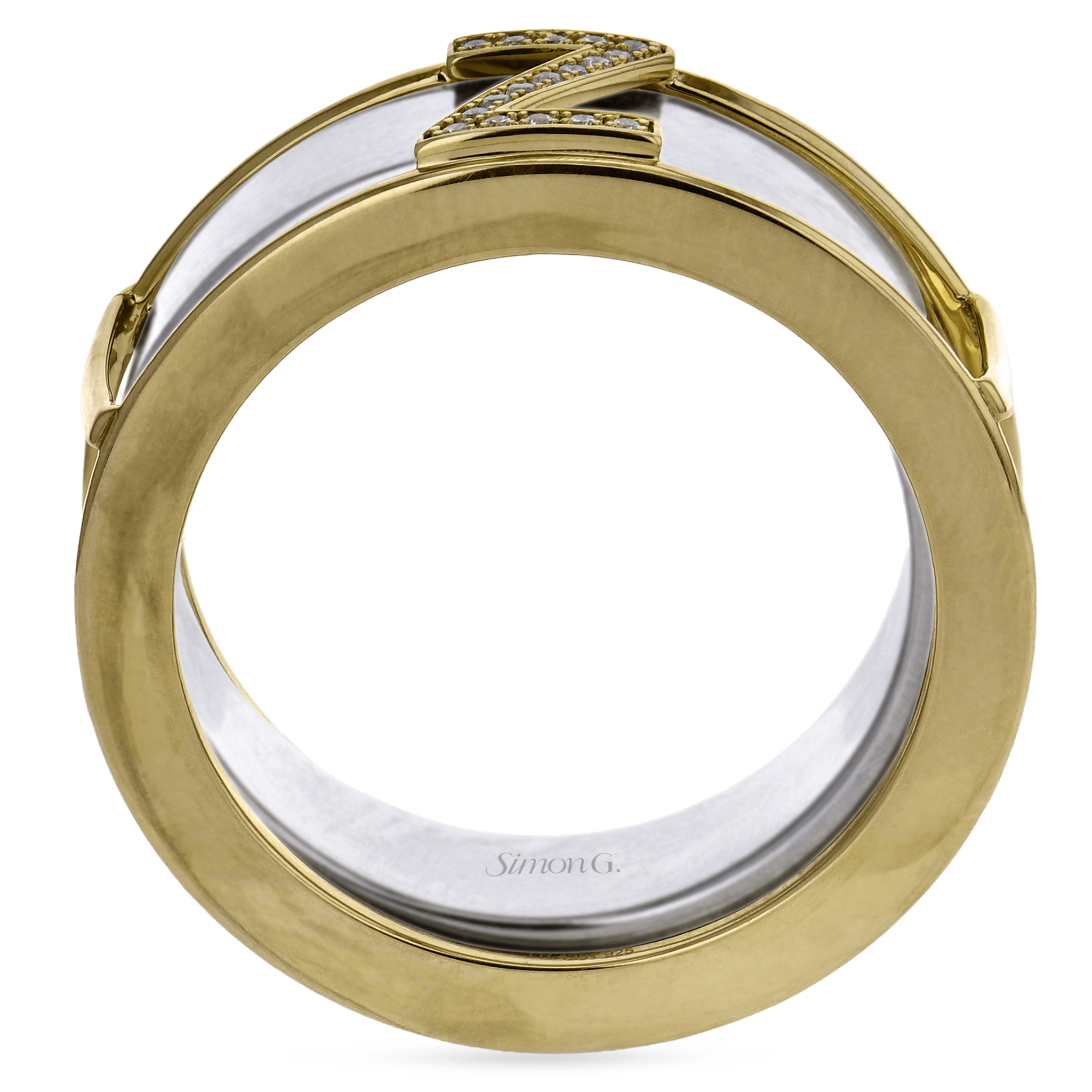 Initial Smart Ring Jacket in 14k Gold with Diamonds - Simon G. Jewelry