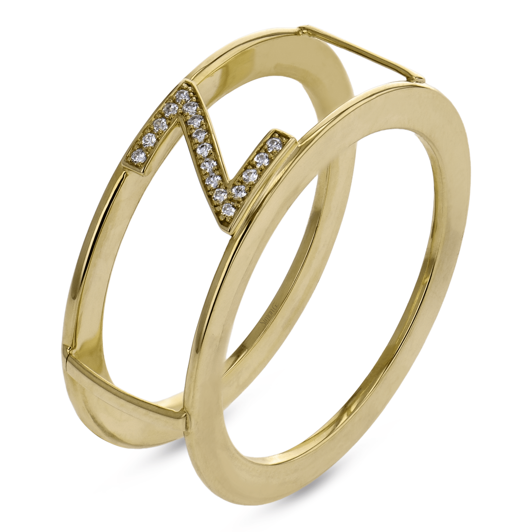 Initial Smart Ring Jacket in 14k Gold with Diamonds - Simon G. Jewelry