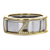 Initial Smart Ring Jacket in 14k Gold with Diamonds - Simon G. Jewelry