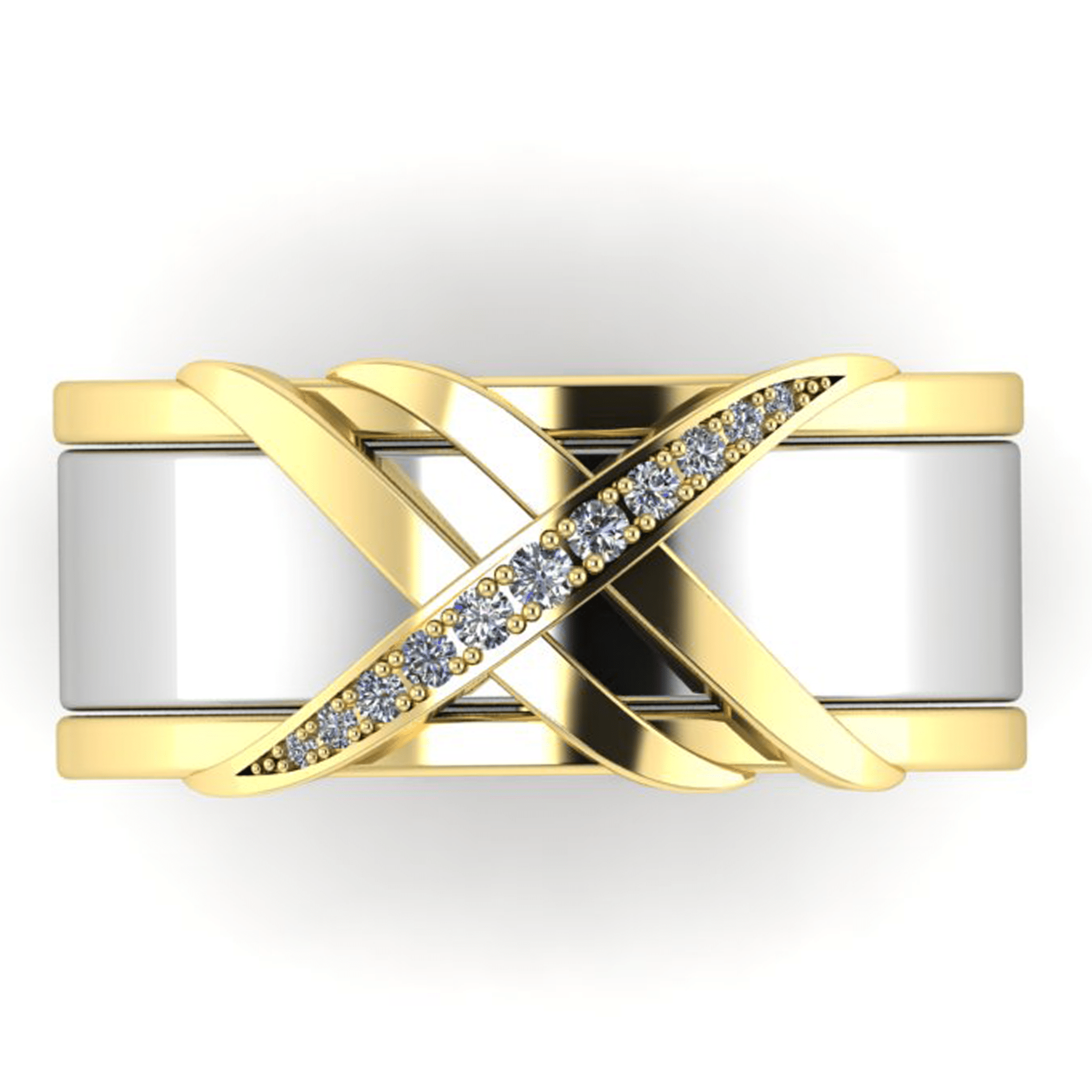 Interwoven Smart Ring Jacket in 14k Gold with Diamonds - Simon G. Jewelry