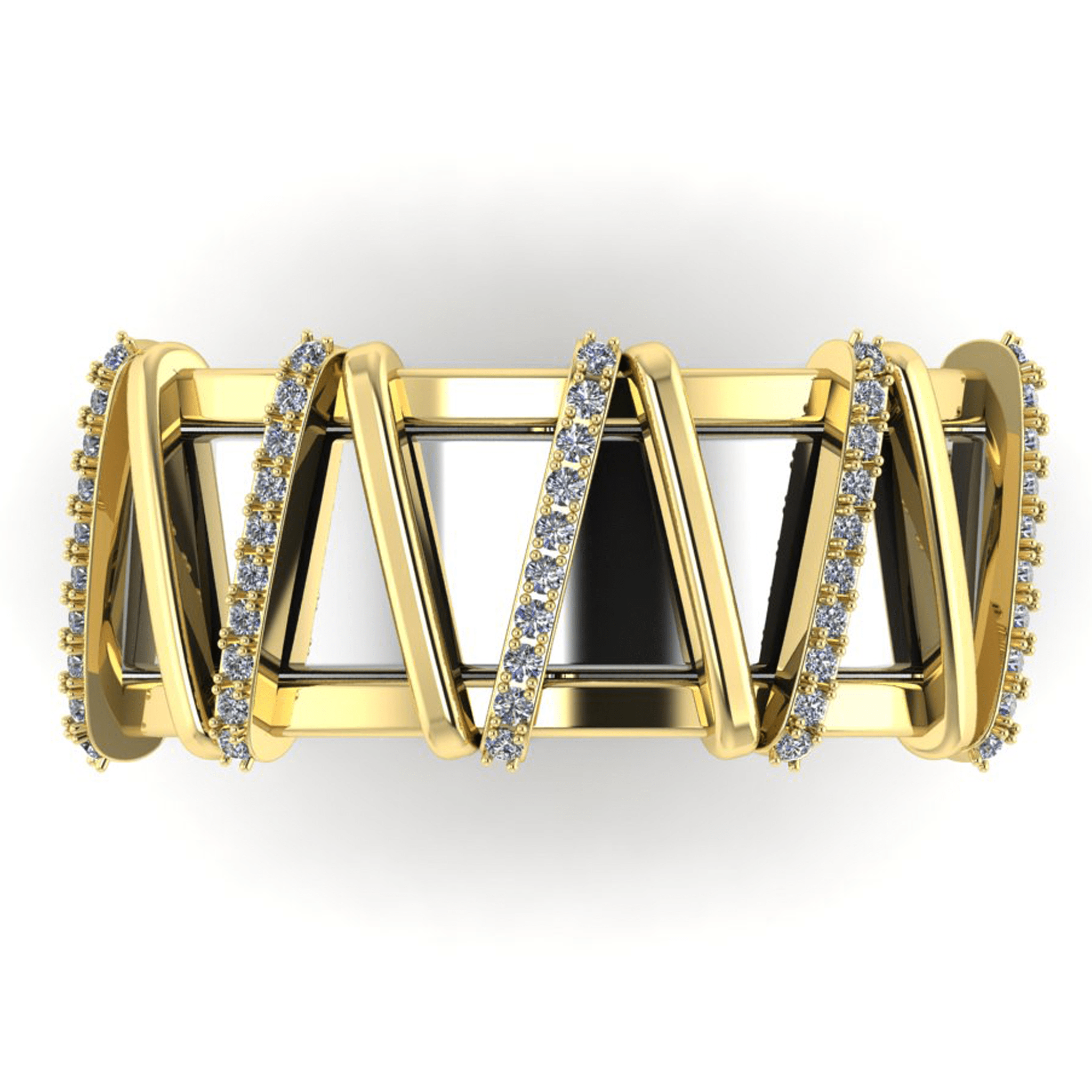 Lattice Smart Ring Jacket in 14k Gold with Diamonds - Simon G. Jewelry