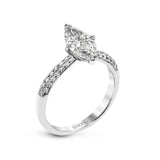 Marquise - cut Engagement Ring & Matching Wedding Band in 18k Gold with Diamonds - Simon G. Jewelry