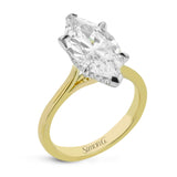 Marquise - cut Hidden Halo Engagement Ring in 18k Gold with Diamonds - Simon G. Jewelry