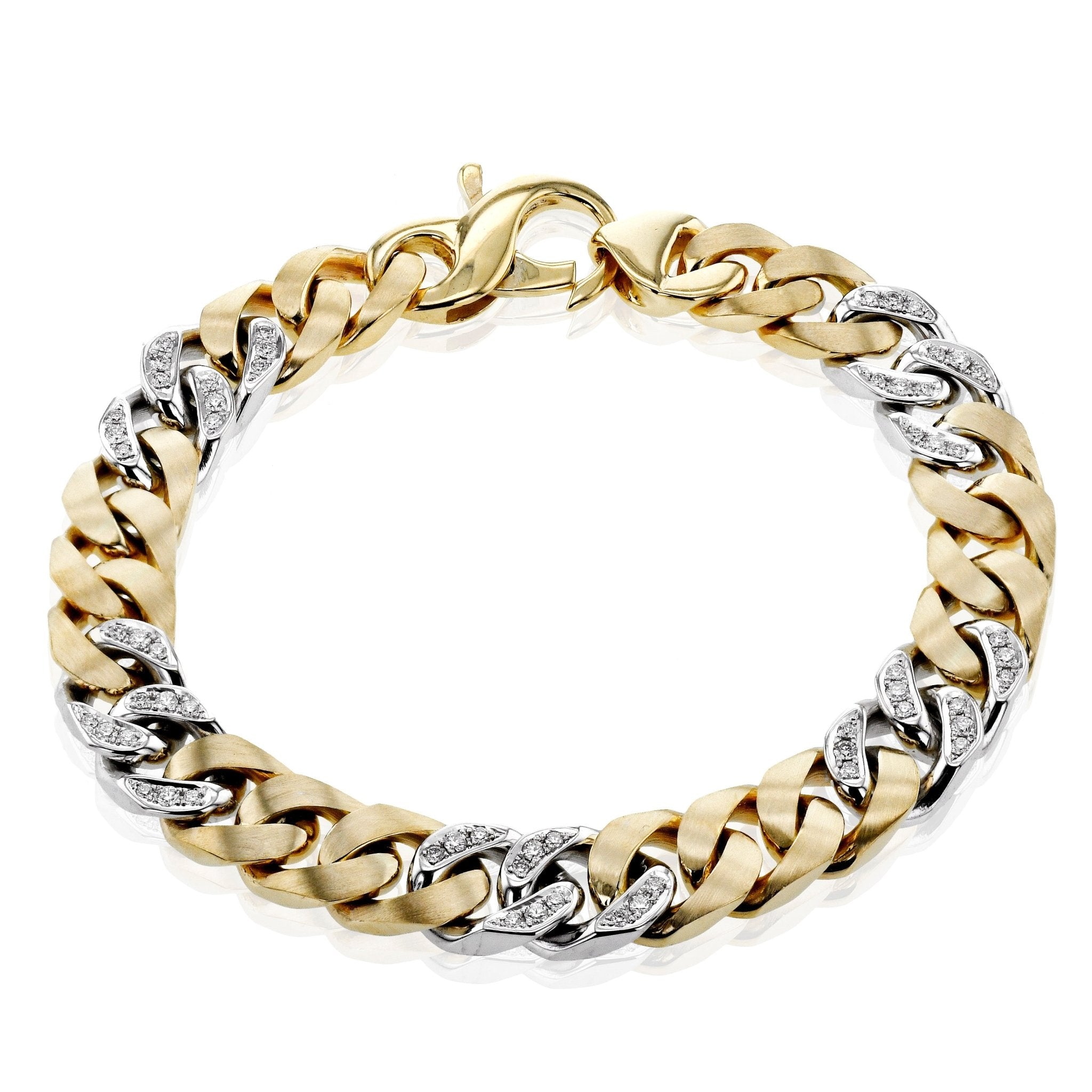 Men's Bracelet In 14k Gold With Diamonds – Simon Jewelry