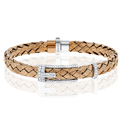 Men's Buckle Bracelet In 18k Gold With Diamonds - Simon G. Jewelry