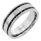 Men's Wedding Band In 14k Gold With Black Diamonds - Simon G. Jewelry