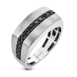 Men's Wedding Band In 14k Or 18k Gold With Black Diamonds - Simon G. Jewelry