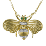 Monarch Bee Pendant Necklace in 18K Gold with Diamonds - Simon G. Jewelry